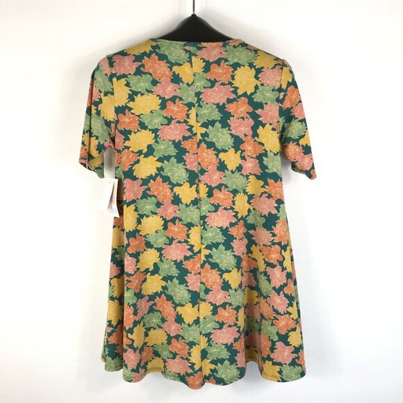 NEW LuLaRoe Floral Print Perfect T Women's XS Scoop Neck Tunic Stretch Knit - Picture 5 of 11